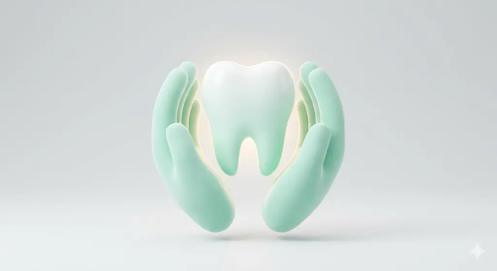 Зуб з руками — символ збереження здоров'я