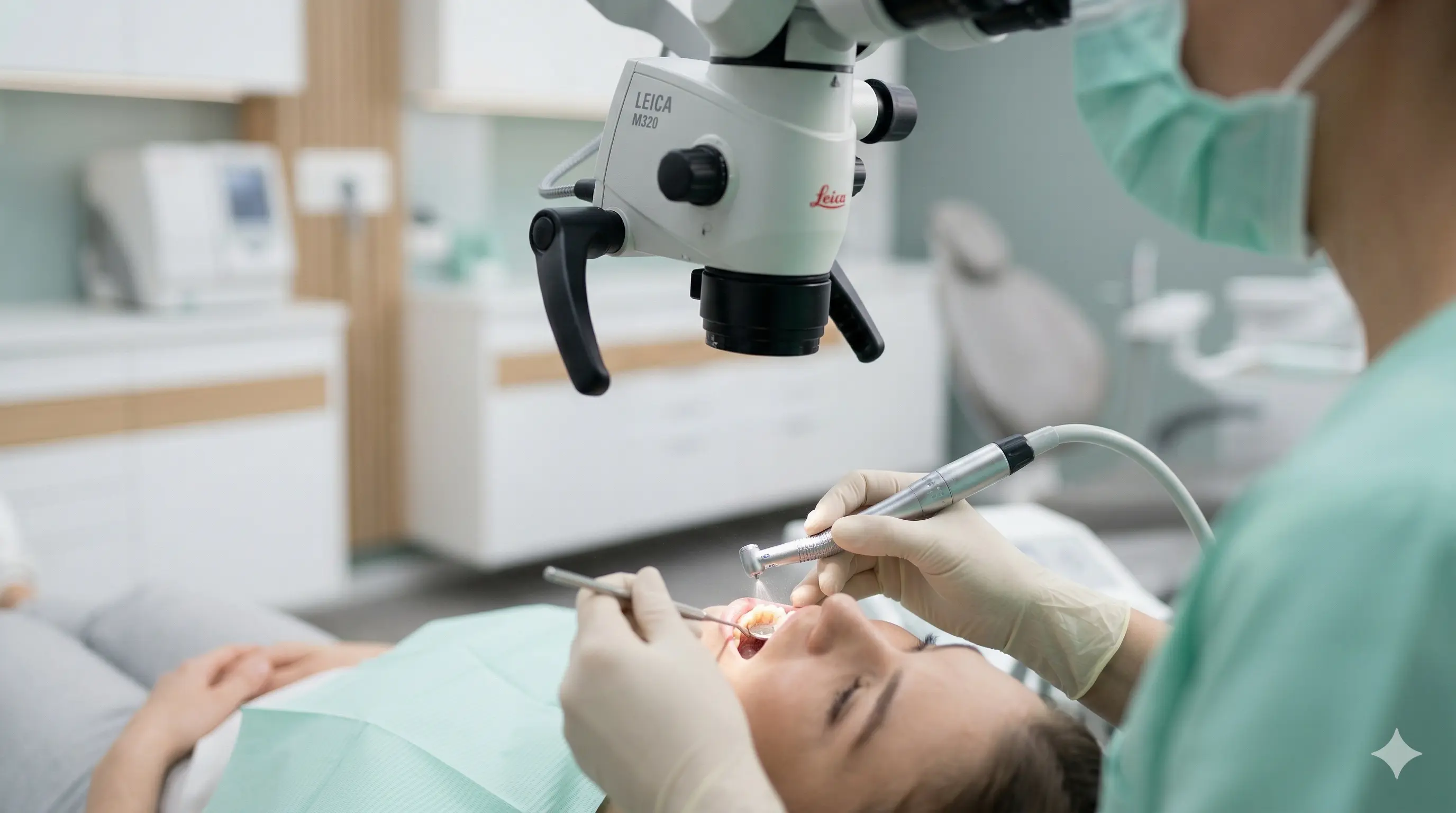 Стоматолог проводить лікування карієсу